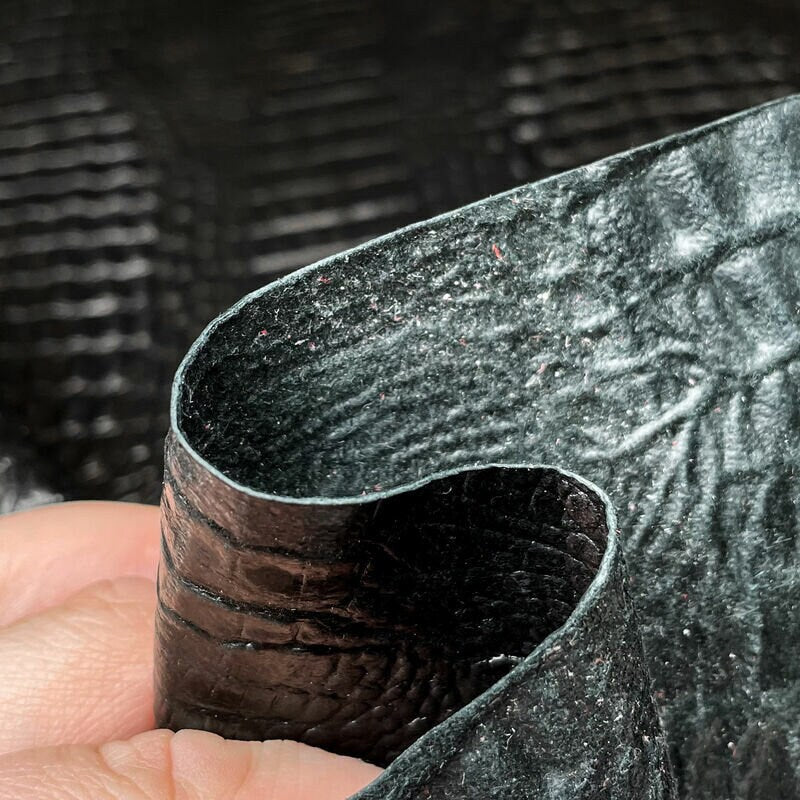 Black Crocodile Print Lambskin 0.8mm/2oz / GENUINE CROCODILE PRINT 1051