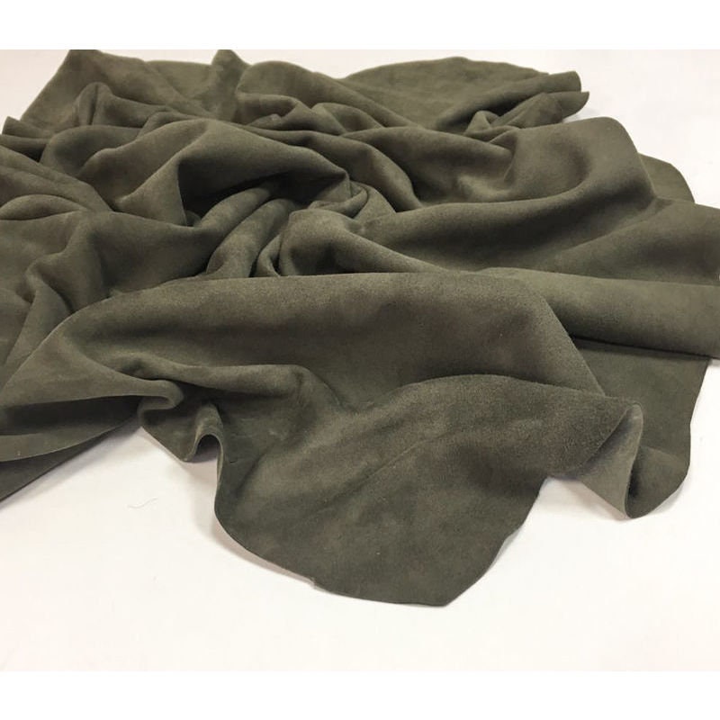 Dark Green Suede Lambskin Thin 0.4mm/1oz / OLIVE NIGHT 345