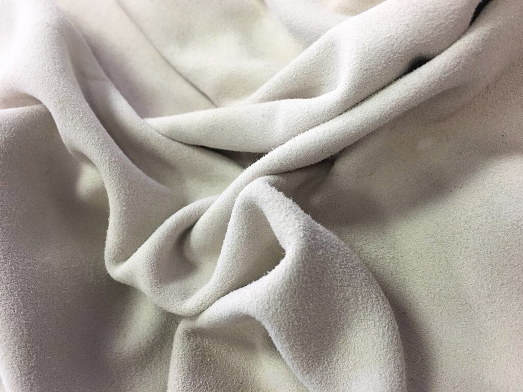 White Suede Linen White Thin Velour 0.5mm/1.25oz / BIRCH 607
