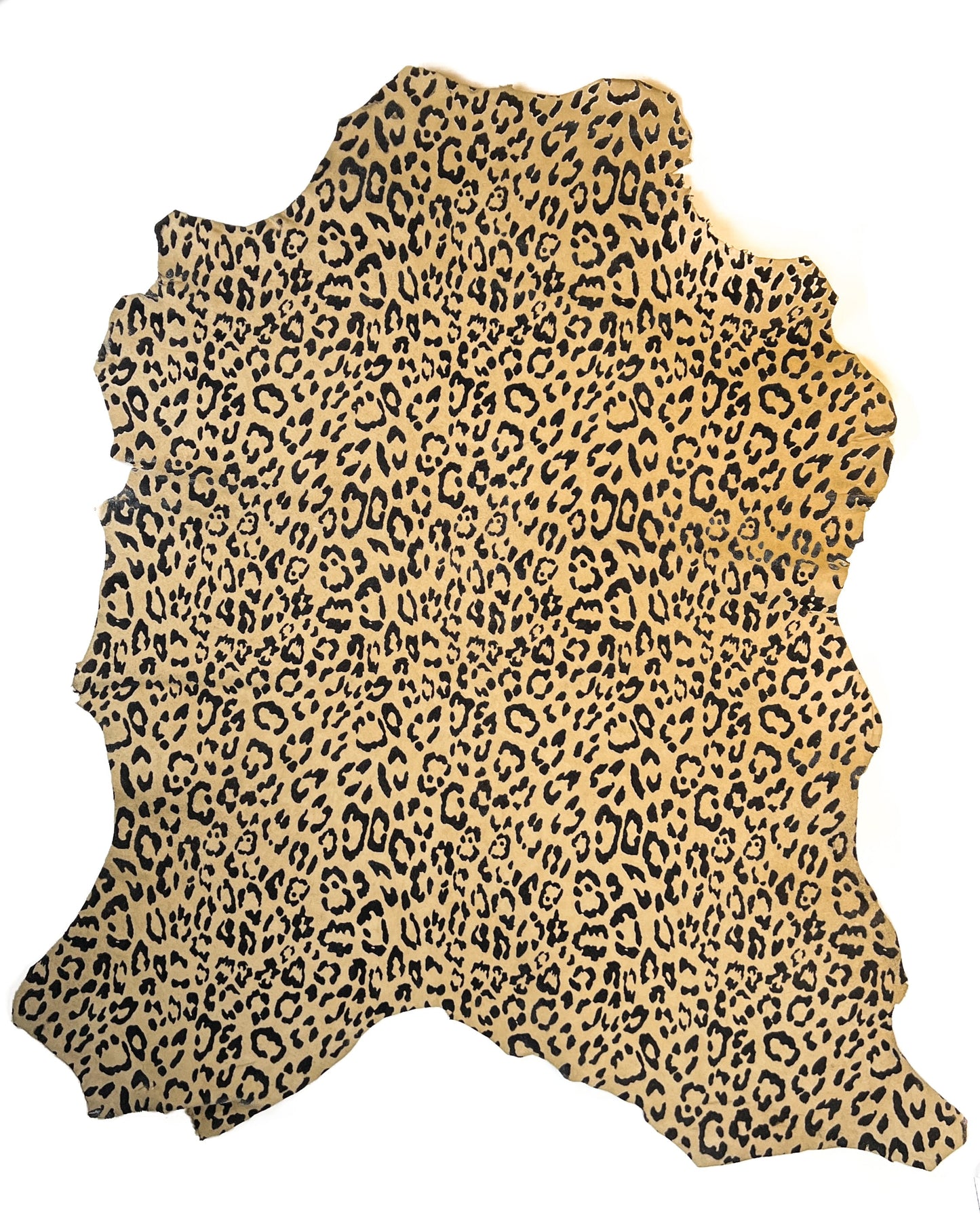 Beige Black Lambskin Suede With Leopard Print 0.8-1.2mm / 2-3oz