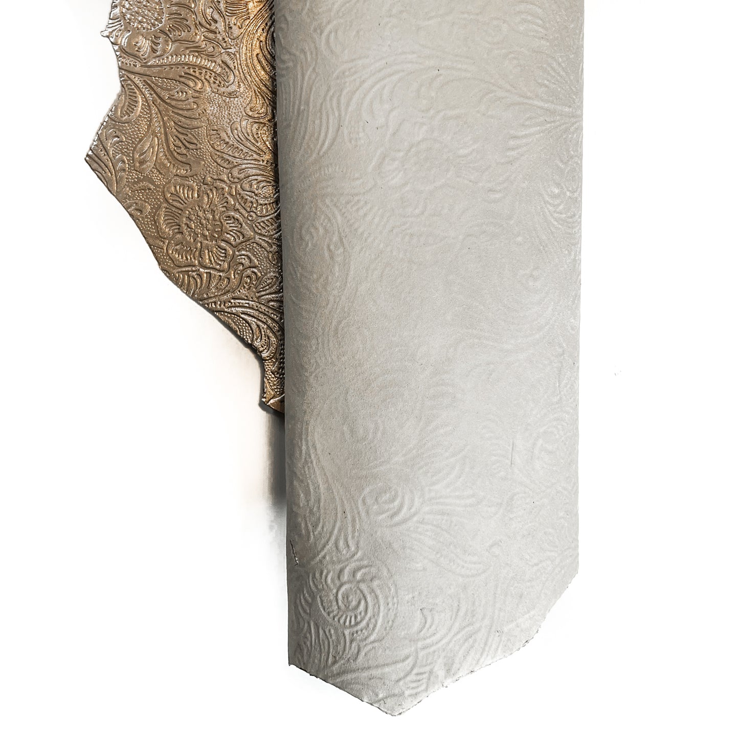 Light Gold Metallic Lambskin With Flower Print PEARL FLOWERS 1469 0.7mm/1.75
