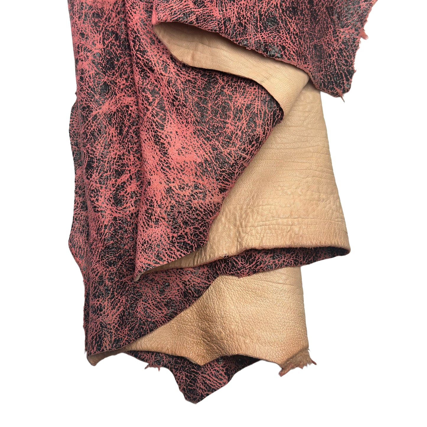 Vintage Rose Crackle Lambskin Leather 1.4mm//3.5oz Red Black1650