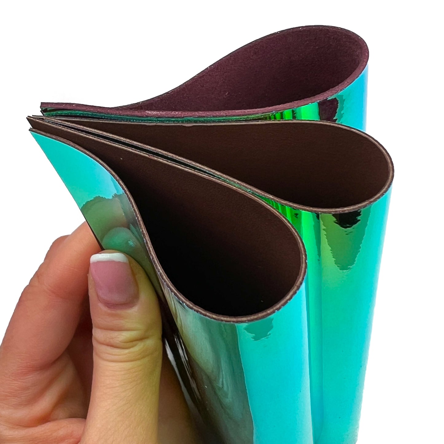 Holographic Shiny Lambskin Sheets BROWN HOLO 1465 0.8mm/2oz