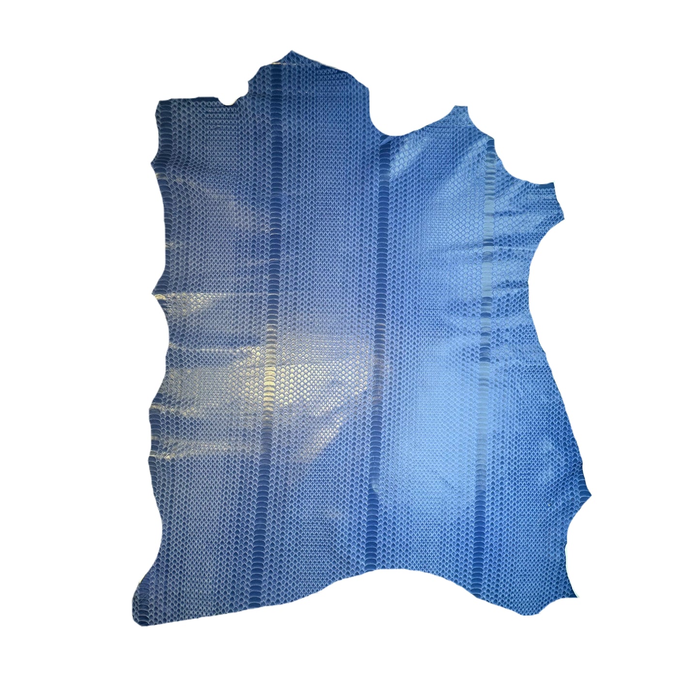 Blue Lambskin Leather With Laser Cut Snake Print 0.8mm/2oz Blue Snake 1618