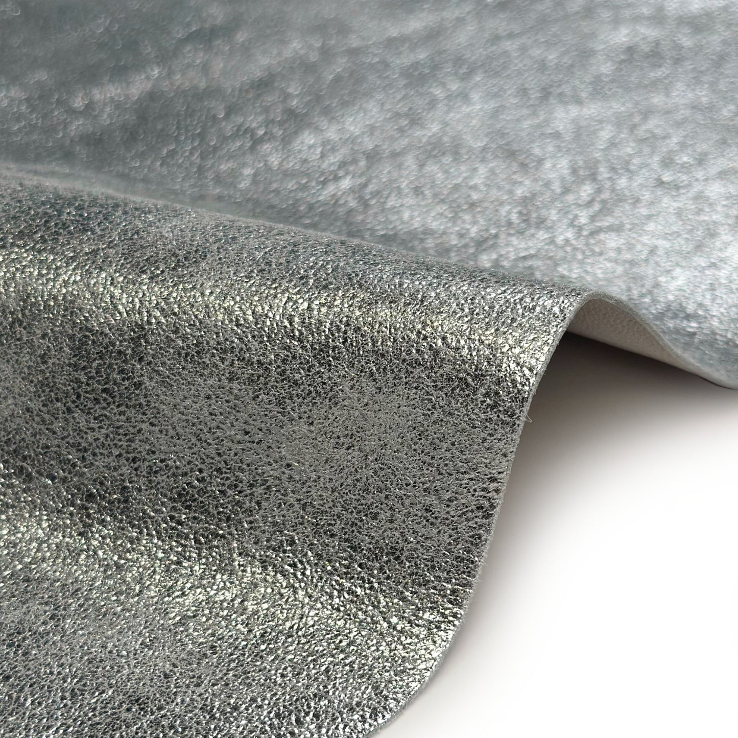 Sparkly Metallic Lambskin Leather SILVER SHIMMER 1626