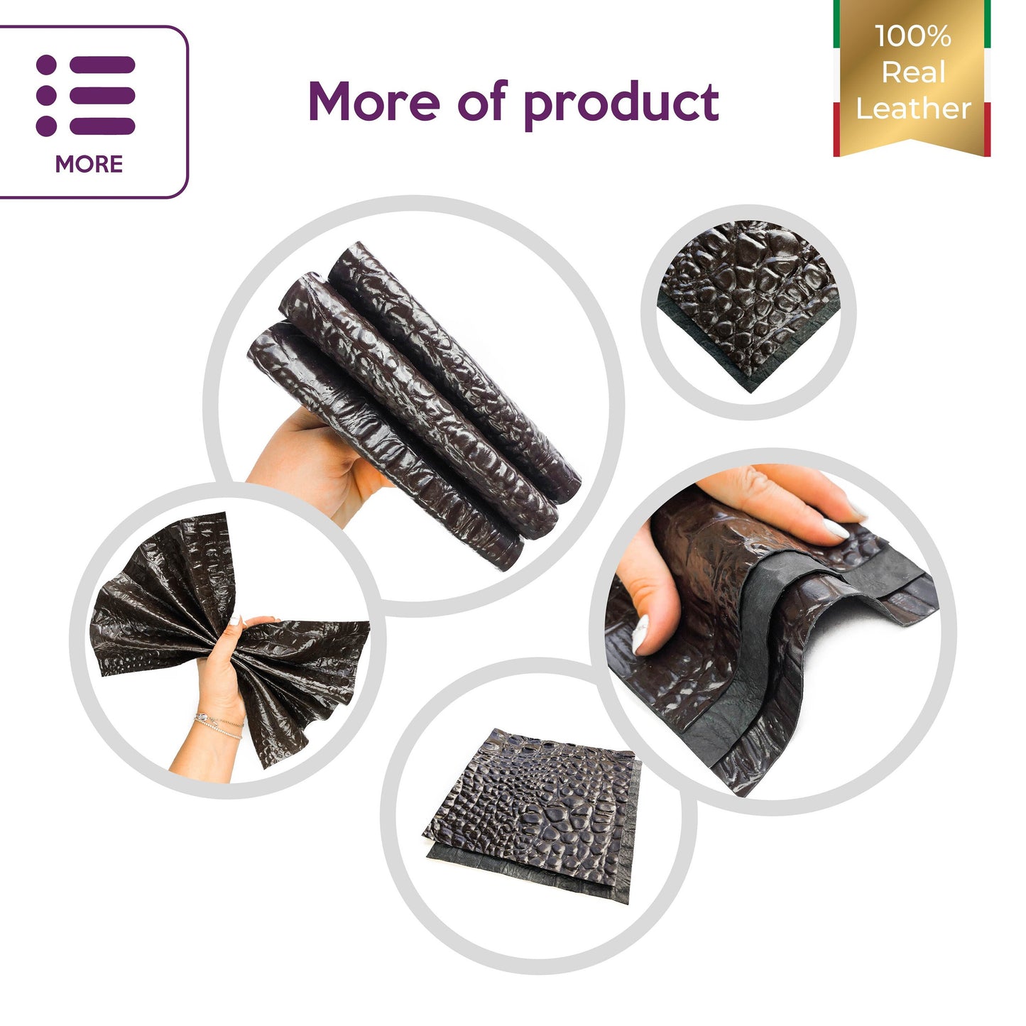 Dark Brown Lambskin Crocodile Sheets 1.75oz/0.7mm / CHOCOLATE CROCODILE 930