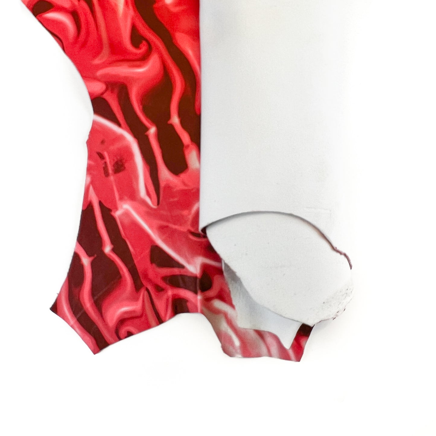 Red Abstract Tie Dye Rose Lambskin With Print Thick 1.1mm/2.75oz / 1452