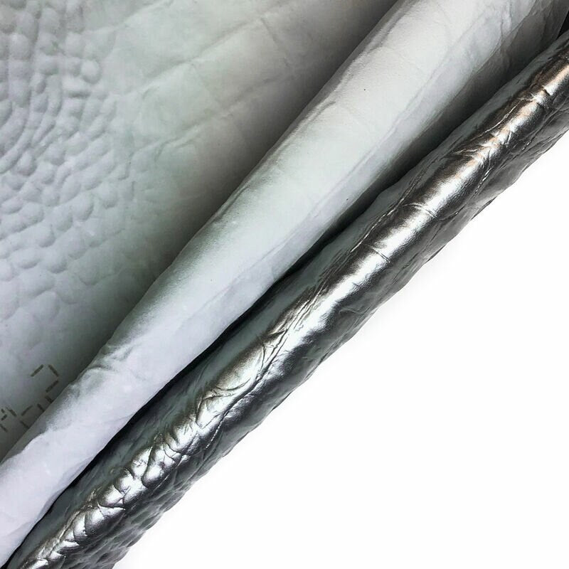 Metallic Matte Silver Crocodile Print Lambskin 0.7mm/1.75oz / MATTE SILVER CROCODILE 1046