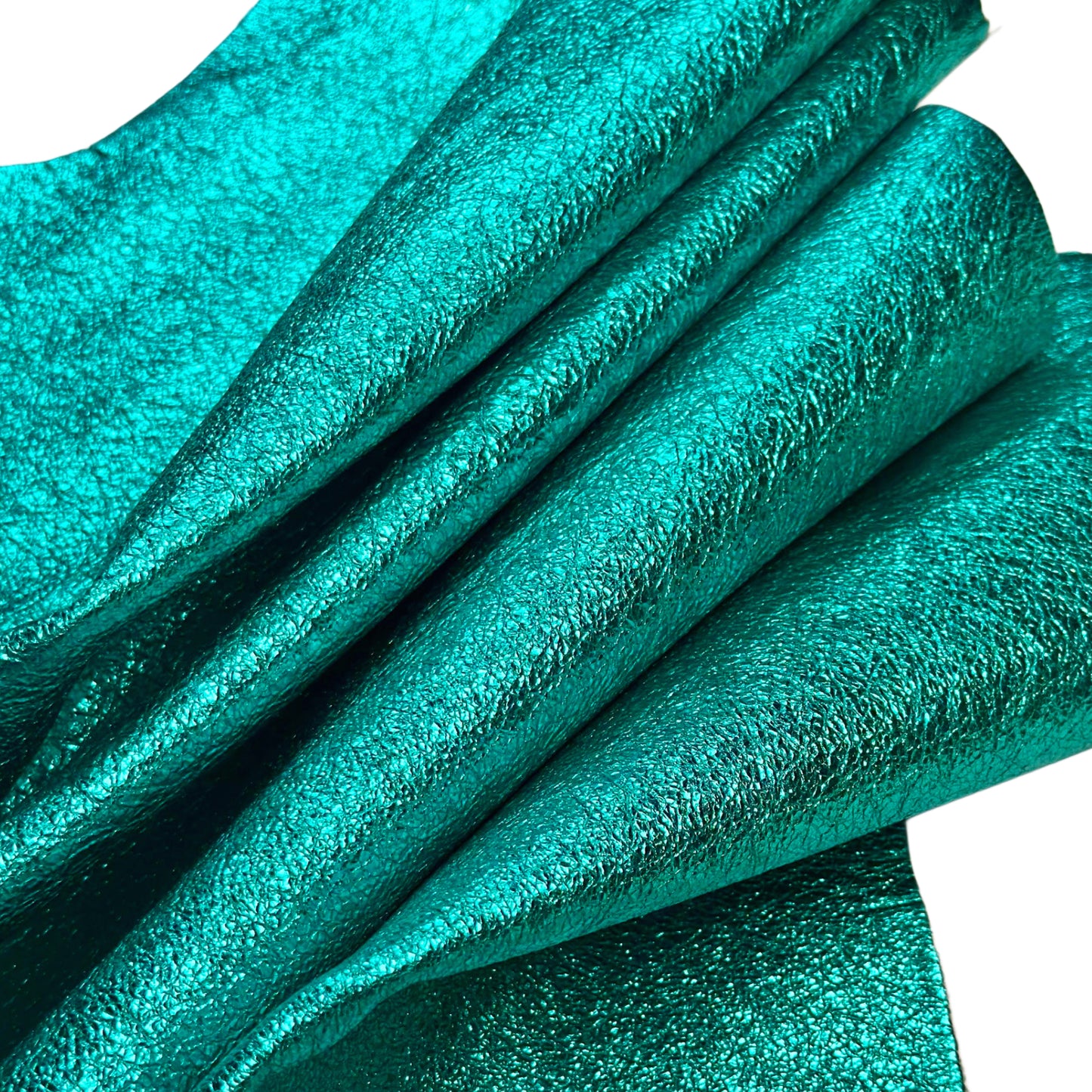Greenish-blue Hue Metallic Lambskin Leather 1mm/2.5oz Iridescent 1616