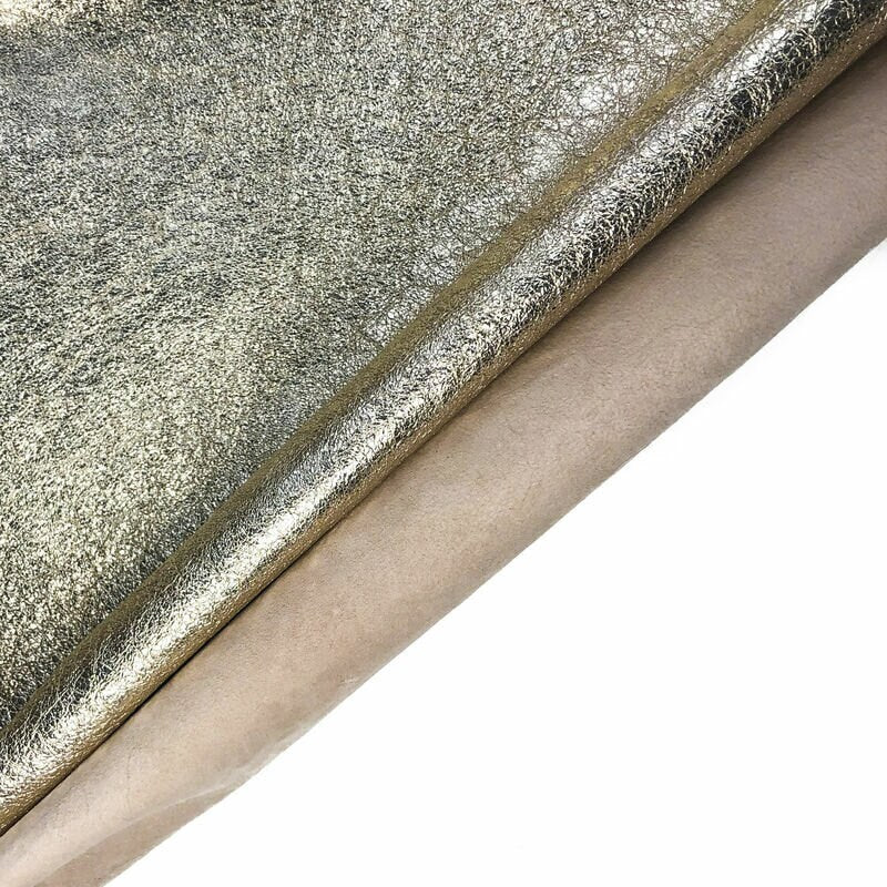 Sparkly Light Gold Lambskin Leather 0.8mm/2oz / CRUNCHY LIGHT GOLD 994