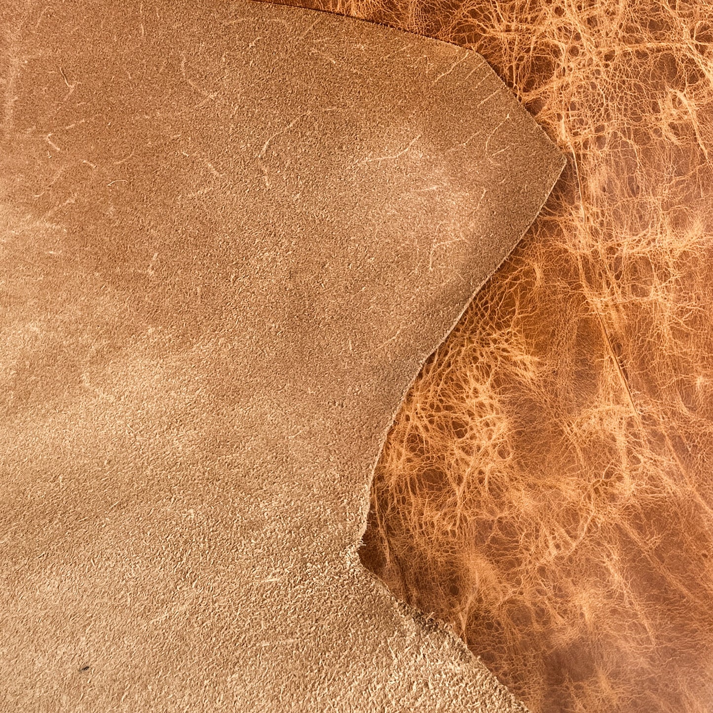 Light Brown Vintage Calf Veg Thick Leather With Texture 1.6-1.8mm Vintage VEG TAN 1454