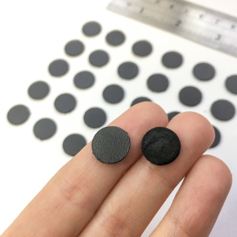 Black Genuine Lambskin Circles / 4 sizes / 30 Pcs Per Pack