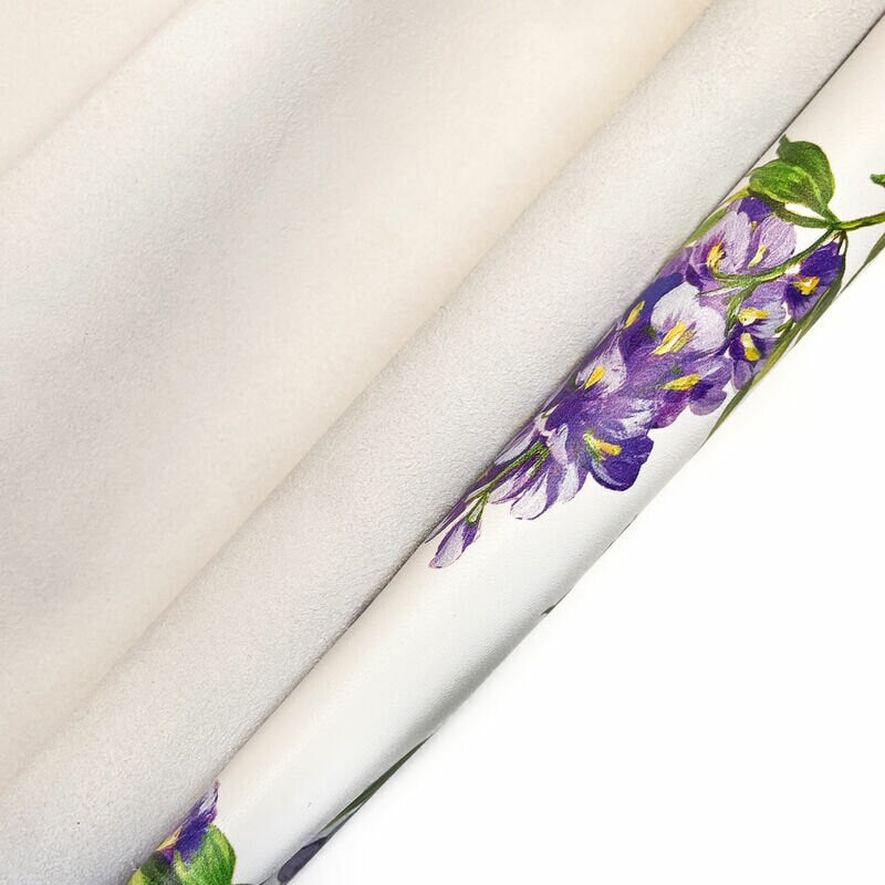 Purple Flower Lambskin With Print 1.1mm/2.75oz / VERY PERI FLOWERS 1320