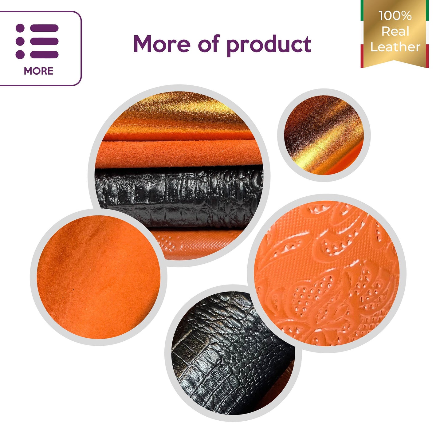 Halloween Theme Lambskin Leather Bundle of 4 Italian Skins 0.5-1.0mm / 1.25-2.5oz