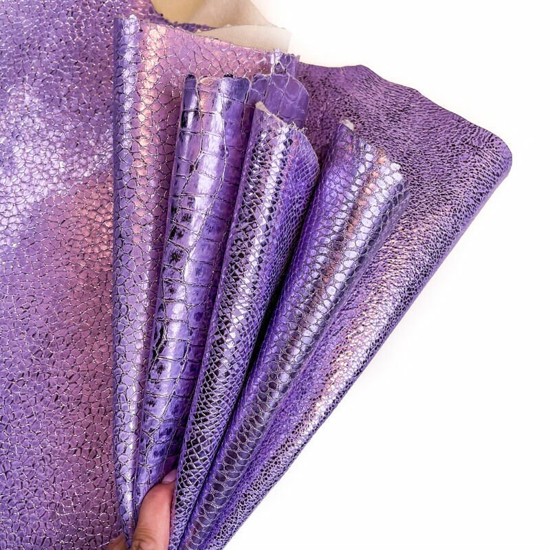 Purple Metallic Animal Print Lambskin 0.9-1.2mm/2.25-3oz / METALLIC LAVENDER MIX 1334