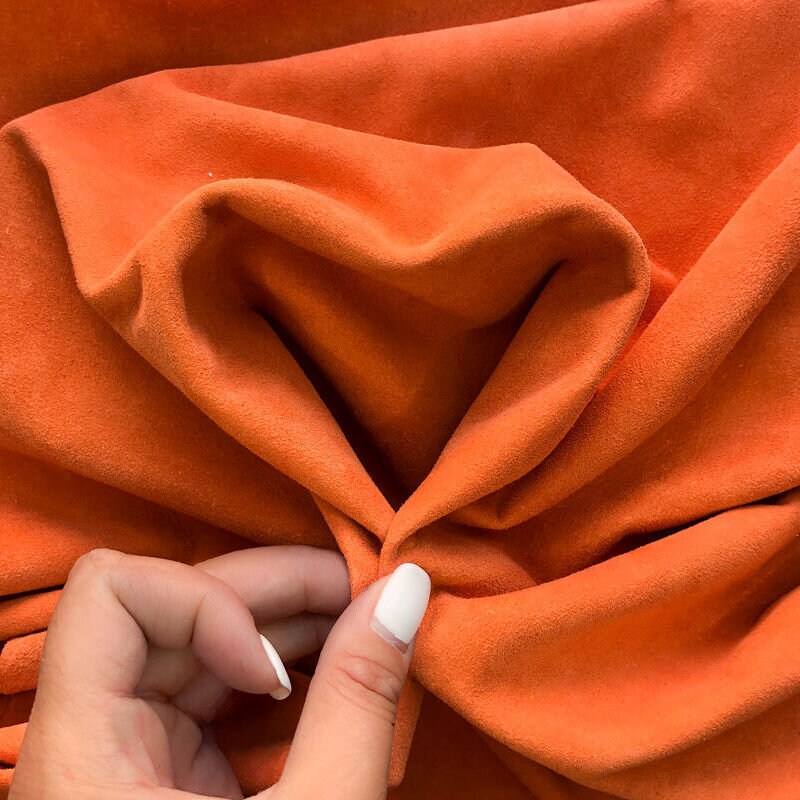 Orange Suede Lambskin Thin 0.6 mm / 1.5 oz / DUSTY ORANGE 911