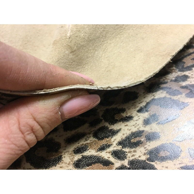 Brown Lambskin Leather With Print 1.0mm/2.5oz / LEOPARD 695