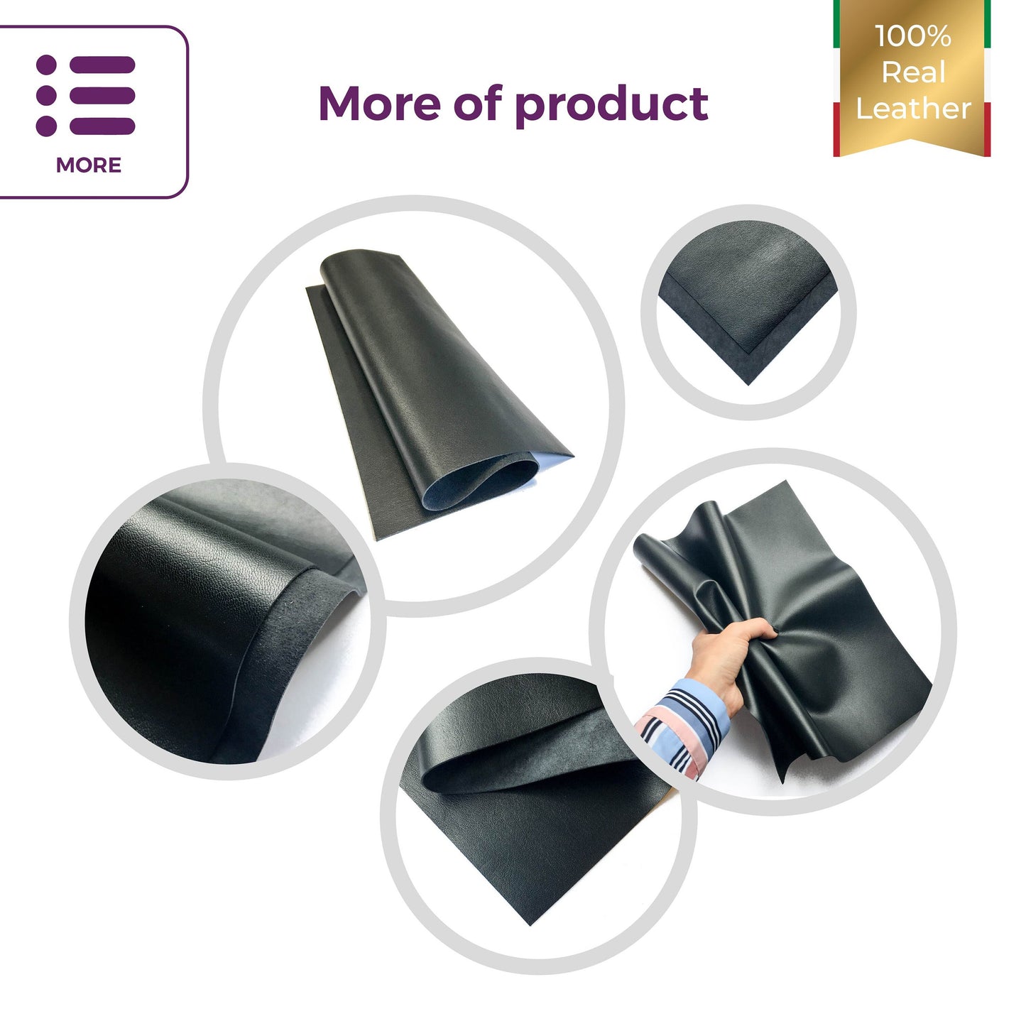Black Lambskin Sheets 2.25oz/0.7mm / BLACK SHEEP 674