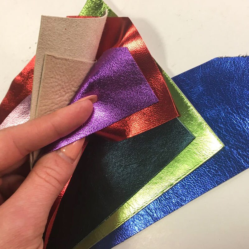 Bright Metallic Scrap Packs Mix Of Lambskin Renmats Shiny Colors