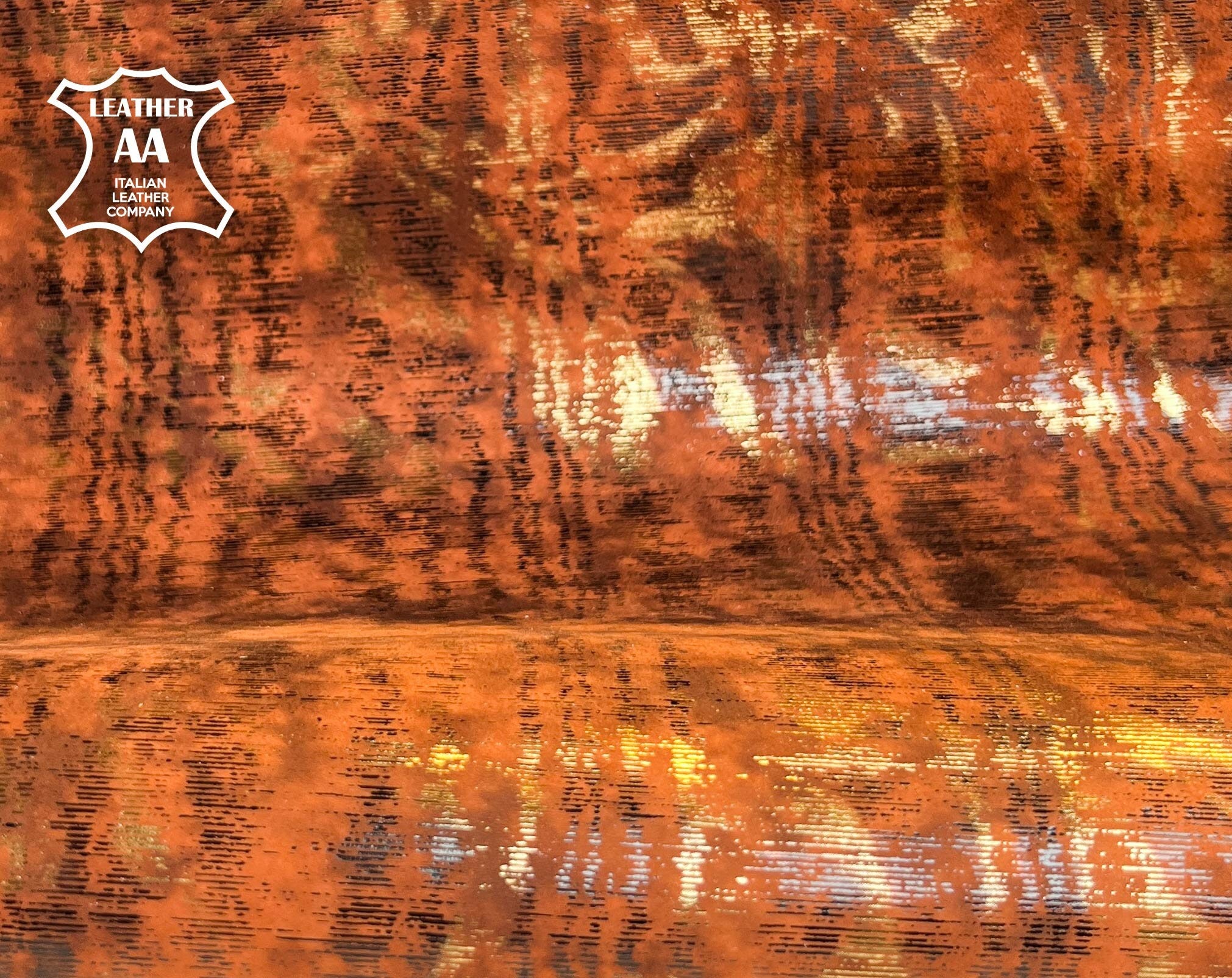 Orange Golden Bark Lambskin Leather 0.9-1.1mm // 2.25-2.75oz