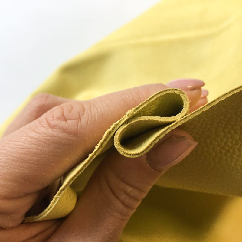 Yellow Pebbled Lambskin Leather 0.9mm/2.25oz / YELLOW CREAM 844