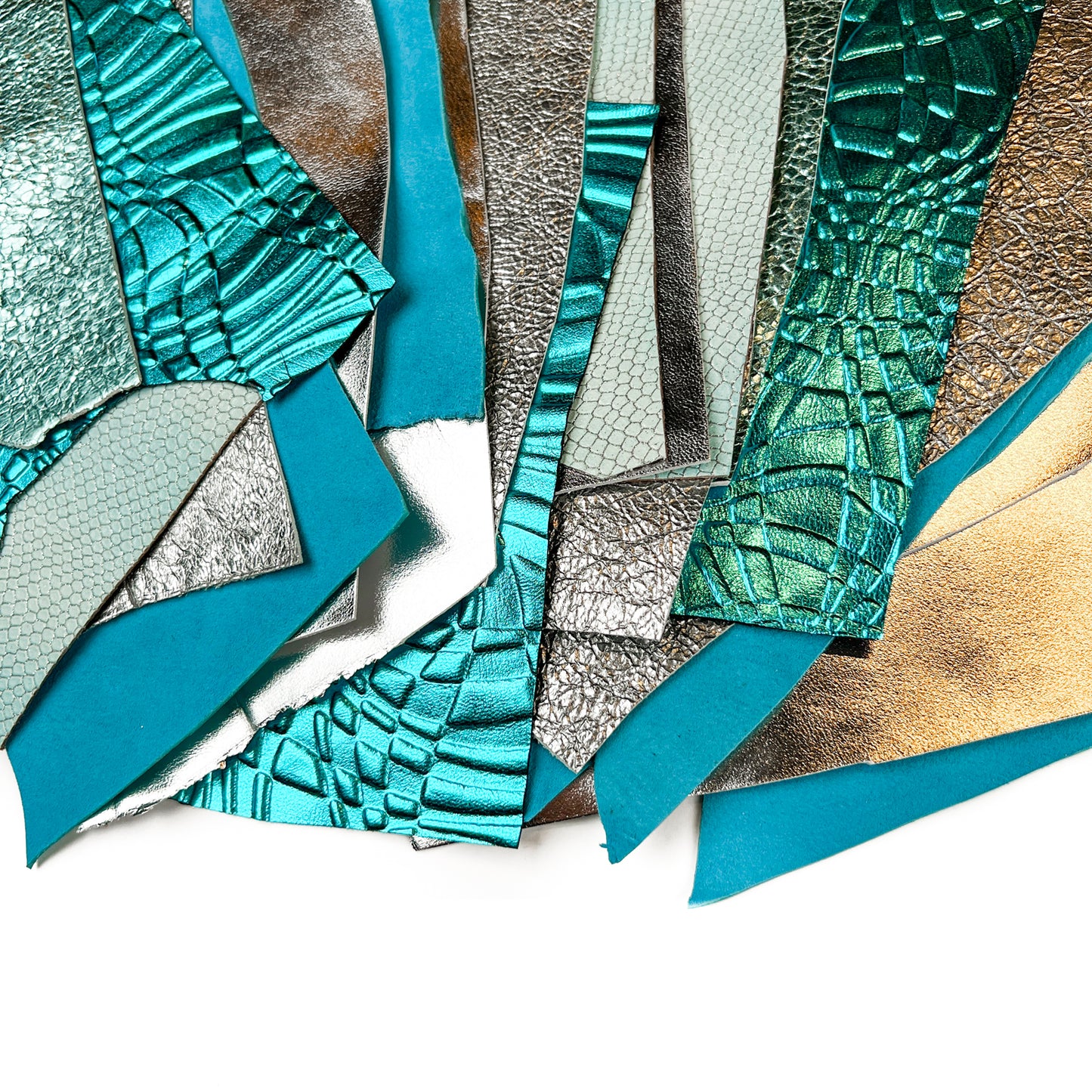 Metallic Scraps - Blue And Silver With Texture 0.7-1mm/1.75-2.5oz SILVER SEA