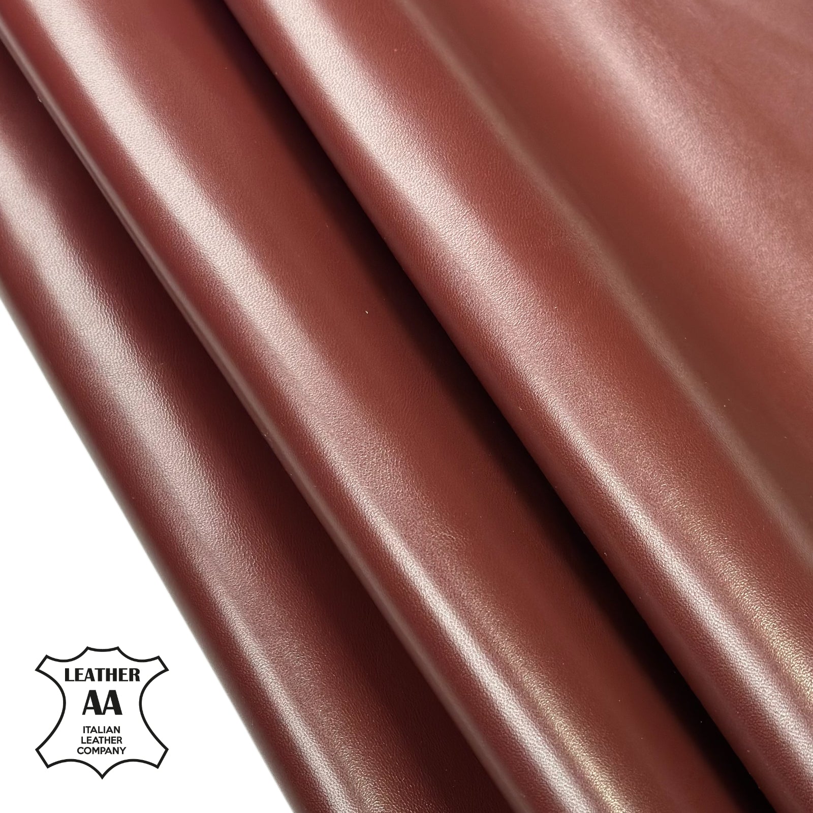Shiny Brown Lambskin Leather 0.9 mm // 2.25oz Mahogany Brown 1677