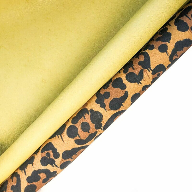 Yellow Leopard Print Lambskin 0.9mm / 2.25oz / YELLOW LEOPARD 987