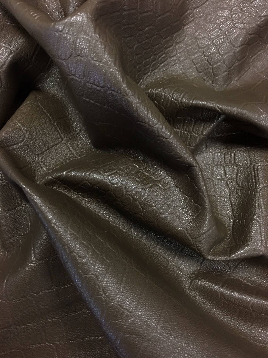Brown Reptile Print Lambskin 0.8mm/2oz / WREN CROCODILE 512