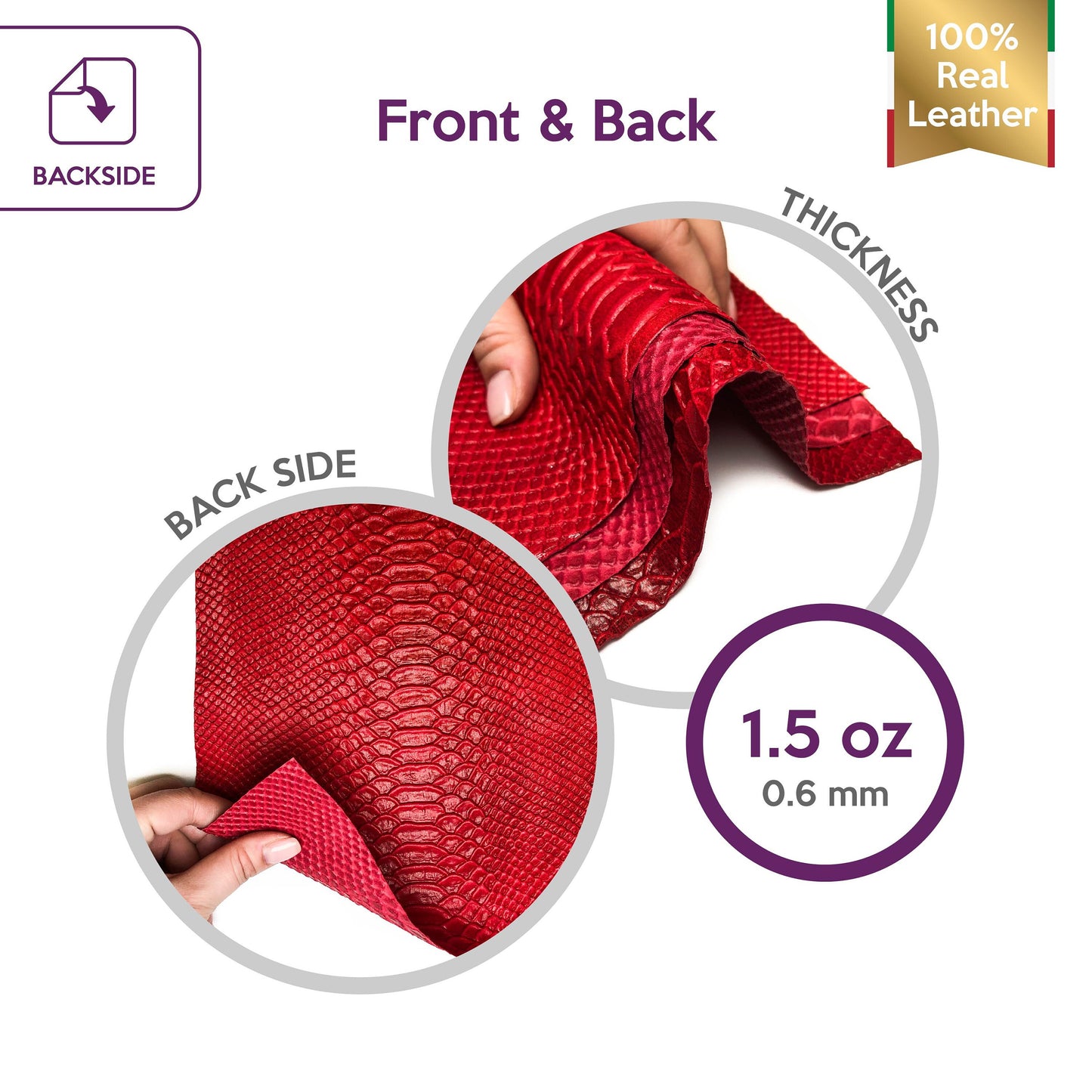 Red Lambskin With Print 0.6mm/1.5oz / RED SAMBA SNAKE