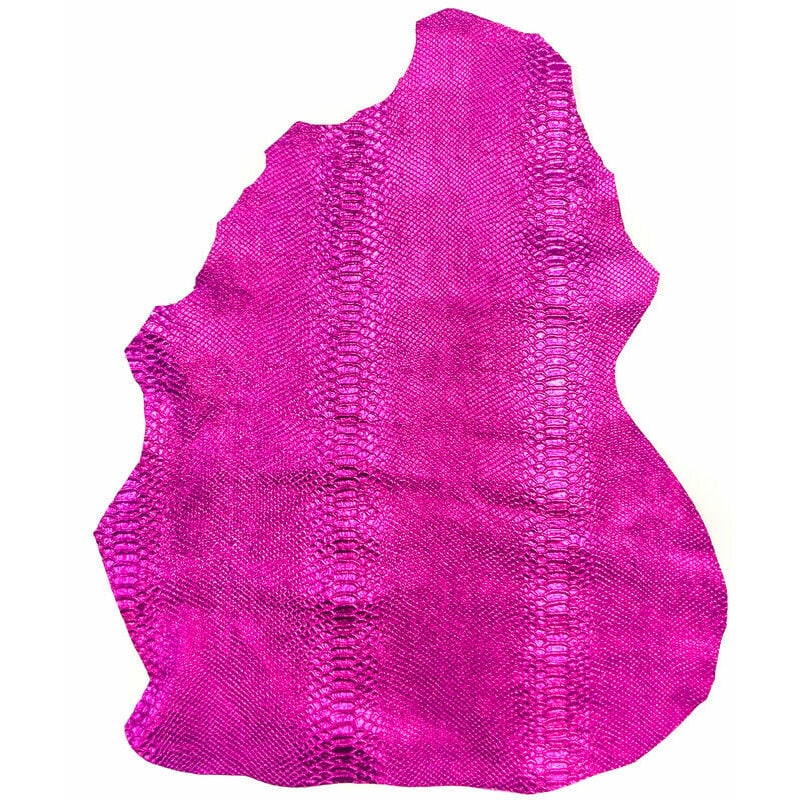 Fuchsia Metallic Lambskin Hides With Snake Prin FUCHSIA SNAKE 1034 0.7mm/1.75oz