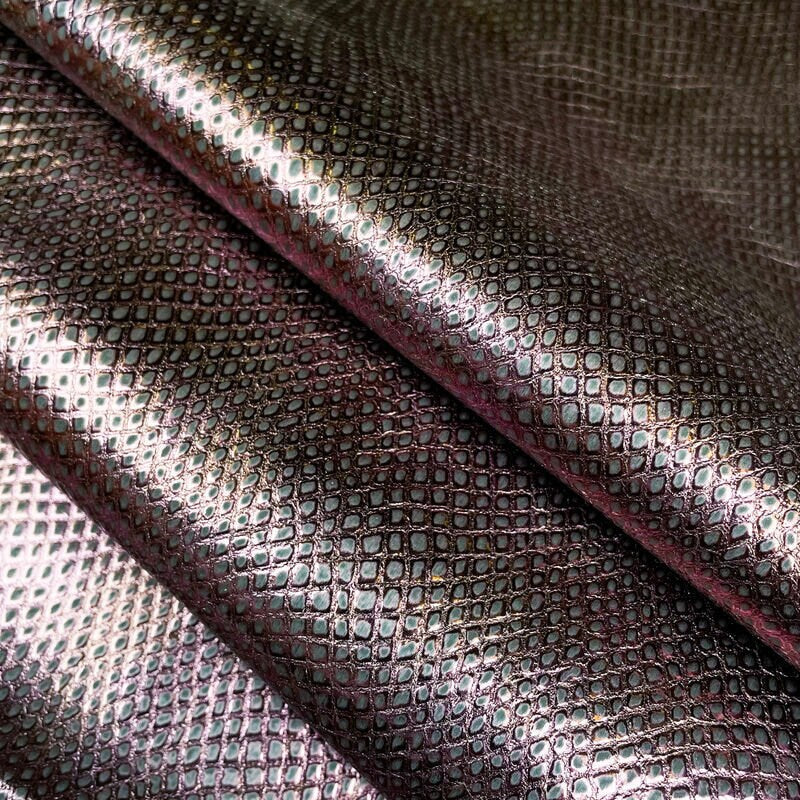 Metallic Purple Snakeskin Print Lambskin 0.8mm/2oz PURPLE SNAKE 1093