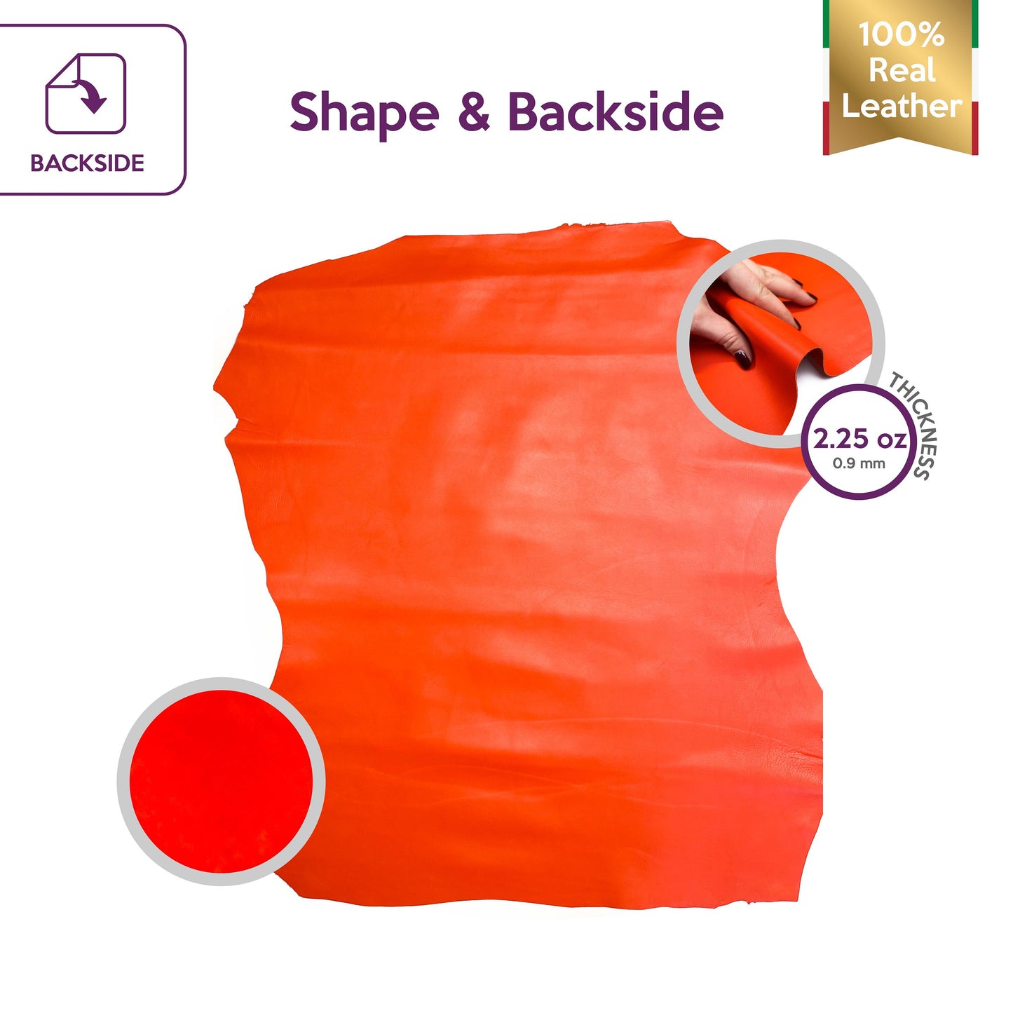 Bright Orange Lambskin 0.9mm/2.25oz / FIESTA 287
