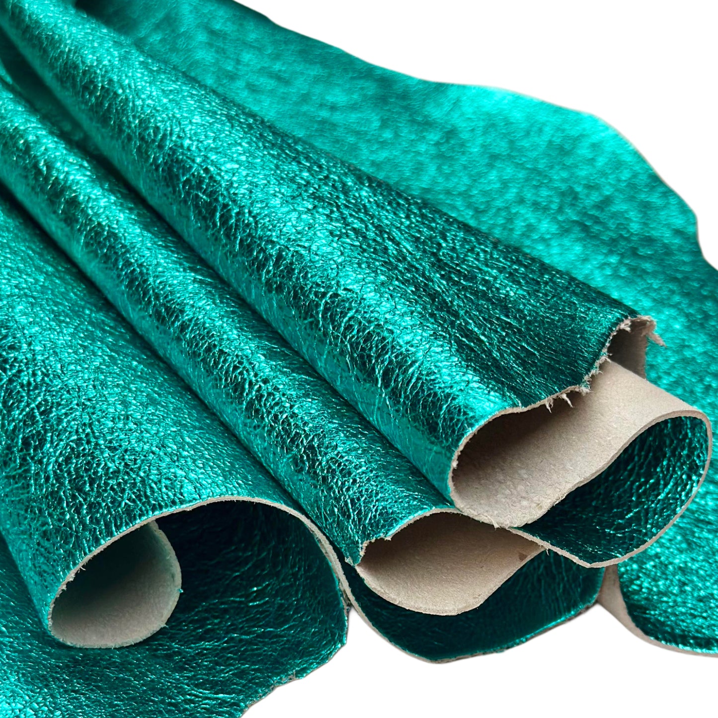 Greenish-blue Hue Metallic Lambskin Leather 1mm/2.5oz Iridescent 1616