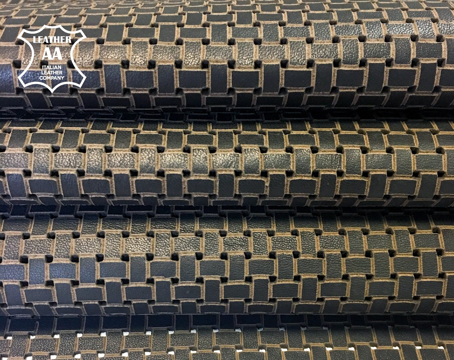 Brown Wickerwork Print Lambskin Sheets 0.8-1.0 mm / 2-2.5 oz.