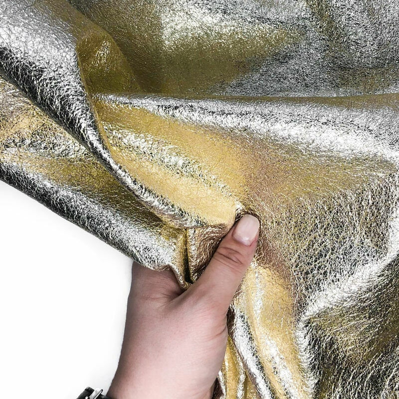 Sparkly Light Gold Lambskin Leather 0.8mm/2oz / CRUNCHY LIGHT GOLD 994
