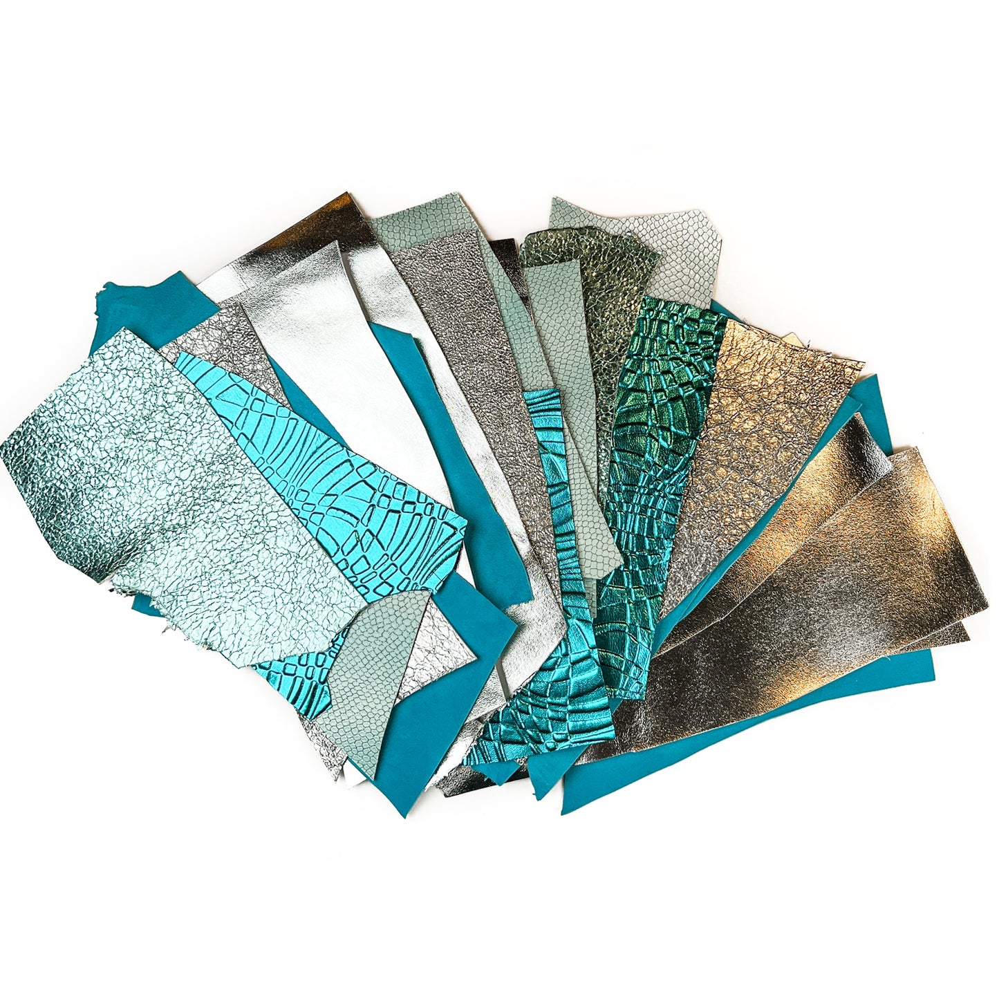 Metallic Scraps - Blue And Silver With Texture 0.7-1mm/1.75-2.5oz SILVER SEA