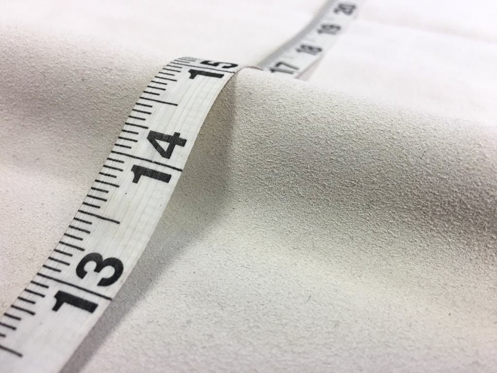 White Suede Linen White Thin Velour 0.5mm/1.25oz / BIRCH 607