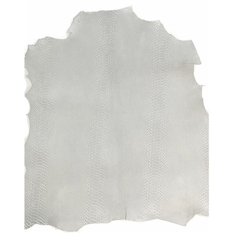 White Grayish Lambskin Leather With Snake Print 1.1mm//2.75oz Brich Snake 1187