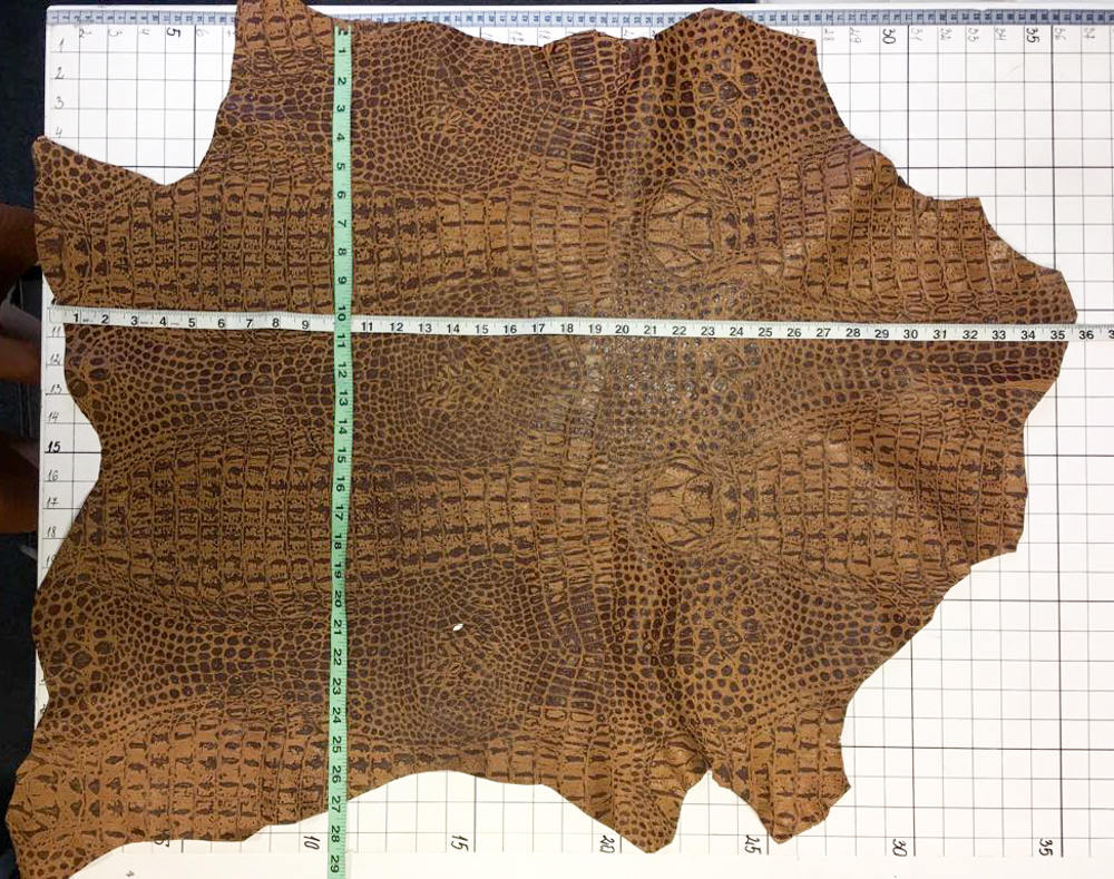 Crocodile Print Lambskin Leather 0.8mm/2oz / APPLE CINAMON CROCODILE 467