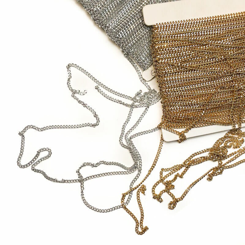 ONE Meter Tiny Chain for Accessories / Bracelet, Necklace, Ring, Earrings / Gold or Silver Color / Hardware for Craftsmans 0.4mm/ 1/8 inches