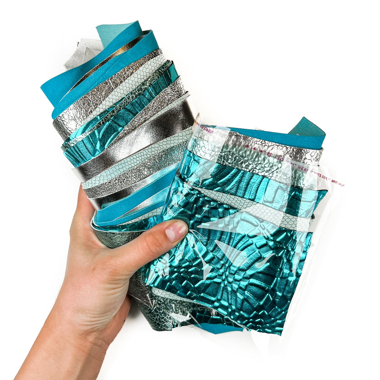 Metallic Scraps - Blue And Silver With Texture 0.7-1mm/1.75-2.5oz SILVER SEA