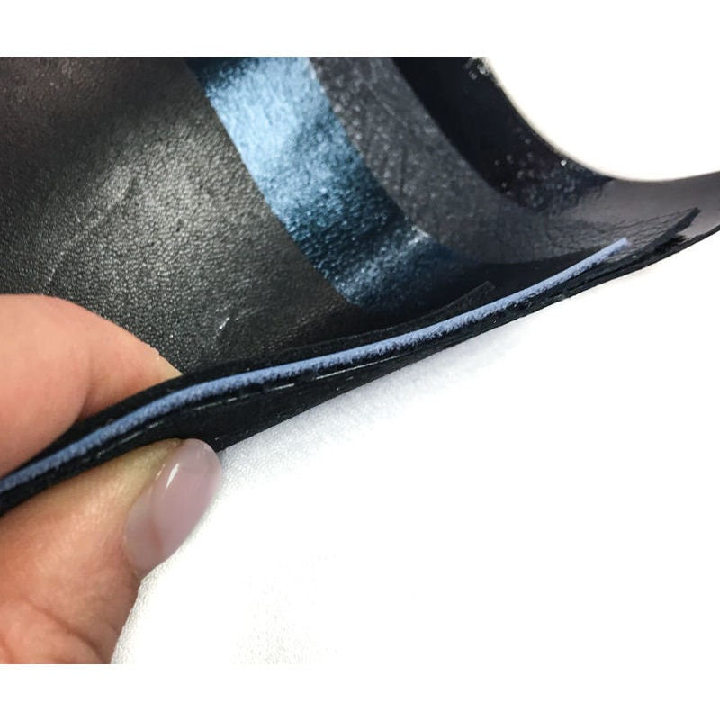 Black And Blue Lambskin Leather Scraps 5x5in Plain Black, Metallic, Patent