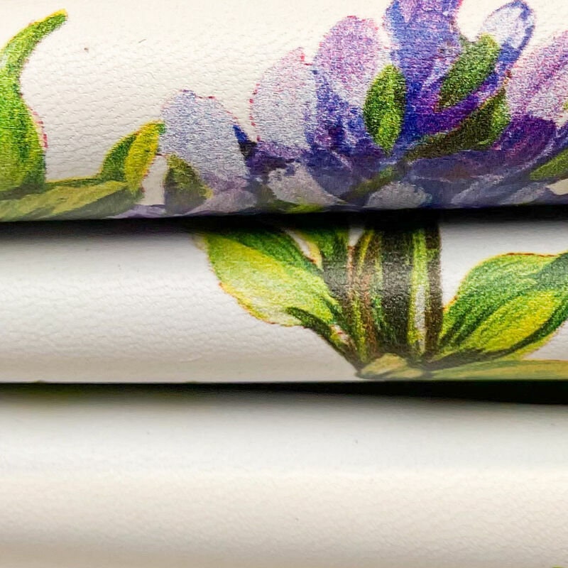 Purple Flower Lambskin With Print 1.1mm/2.75oz / VERY PERI FLOWERS 1320