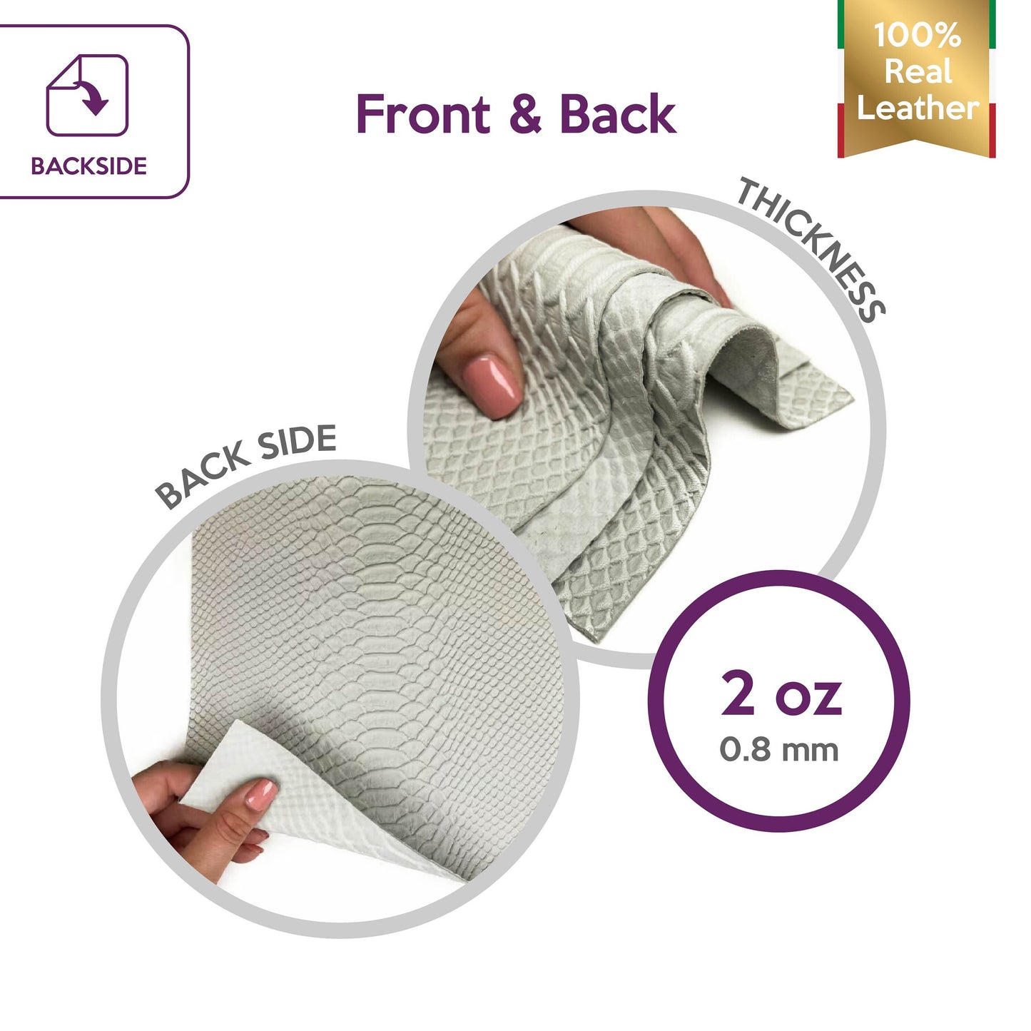 White Lambskin With Print 0.8mm/2oz / PELICAN SNAKE 1198