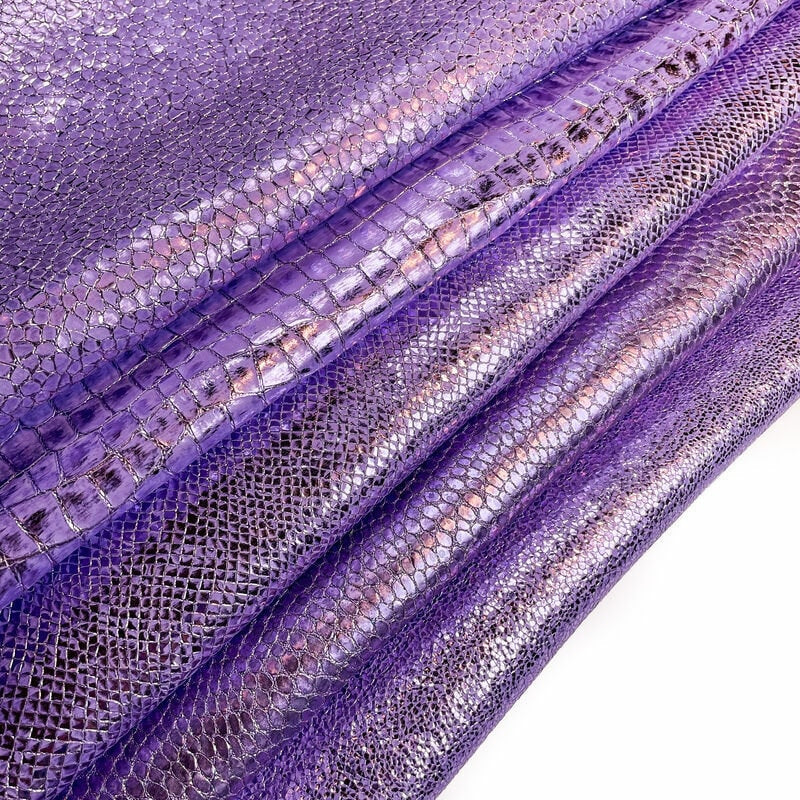 Purple Metallic Lambskin With Print 0.9-1.2 mm/2.25-3oz METALLIC LAVENDER MIX 1334
