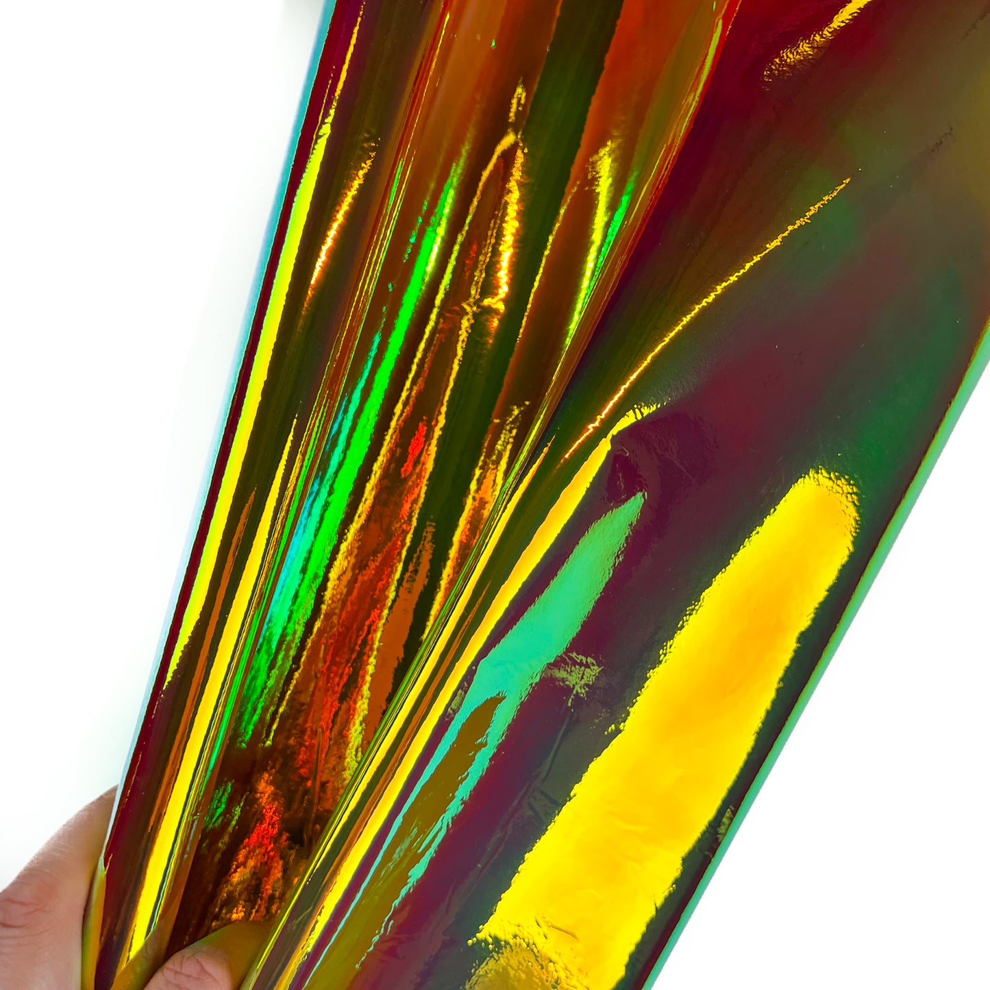 Holographic Lambskin Metallic Mirror Leather 0.9mm/2.25oz YELLOW HOLO 1458