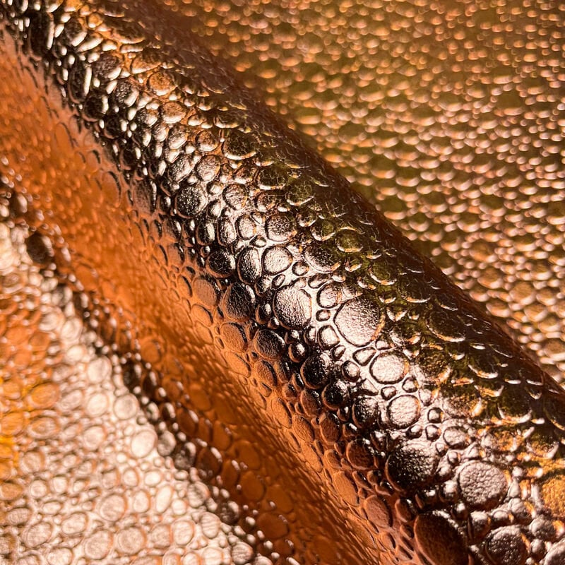 Metallic Rose Gold Lambskin With Stone Print 0.8mm/2oz / ROSE GOLD STONES 1074