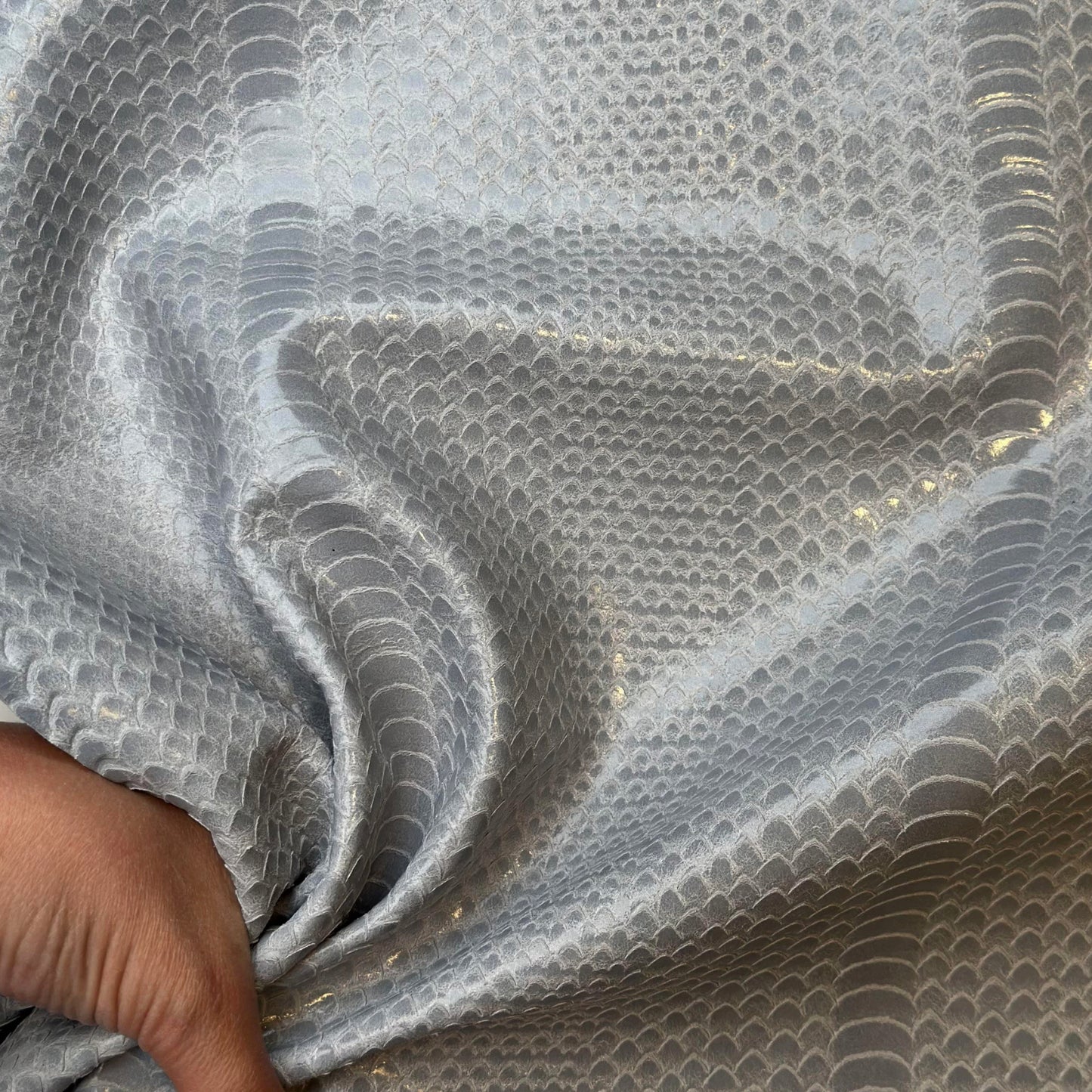 Gray Lambskin With Laser Cut Snake Print 1mm/2.75oz GRAY SNAKE 1617