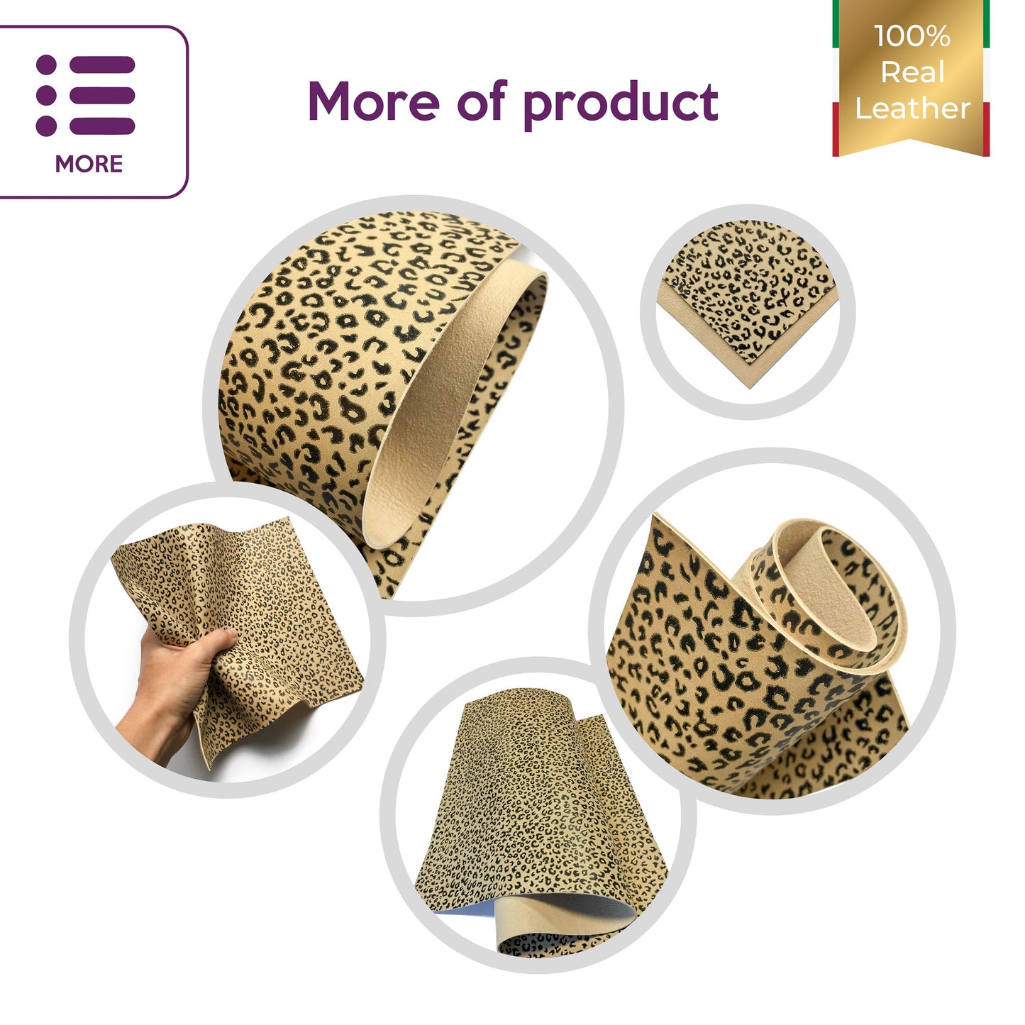 Cheetah Spot Lambskin Sheets 1.75oz/0.7mm / ICED COFFEE 696